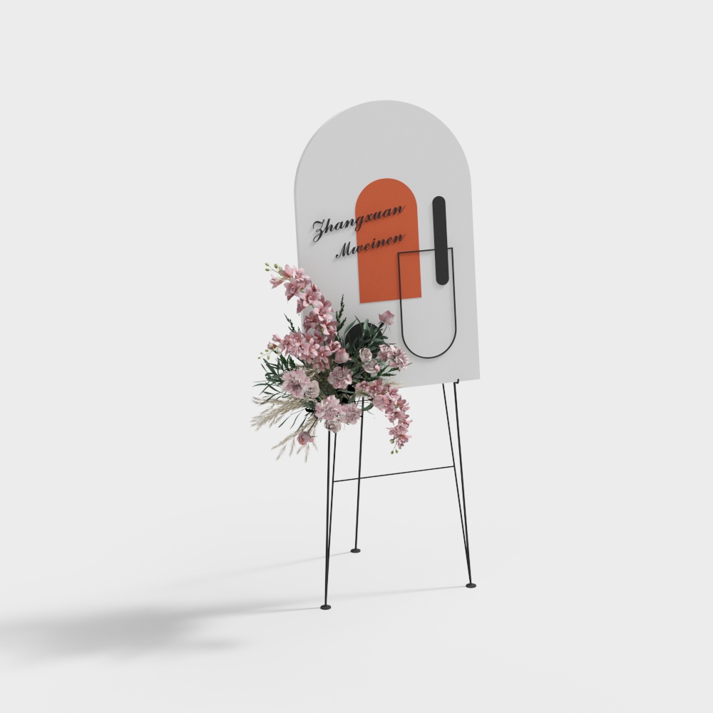 現代の花屋のフローラルアートサイン