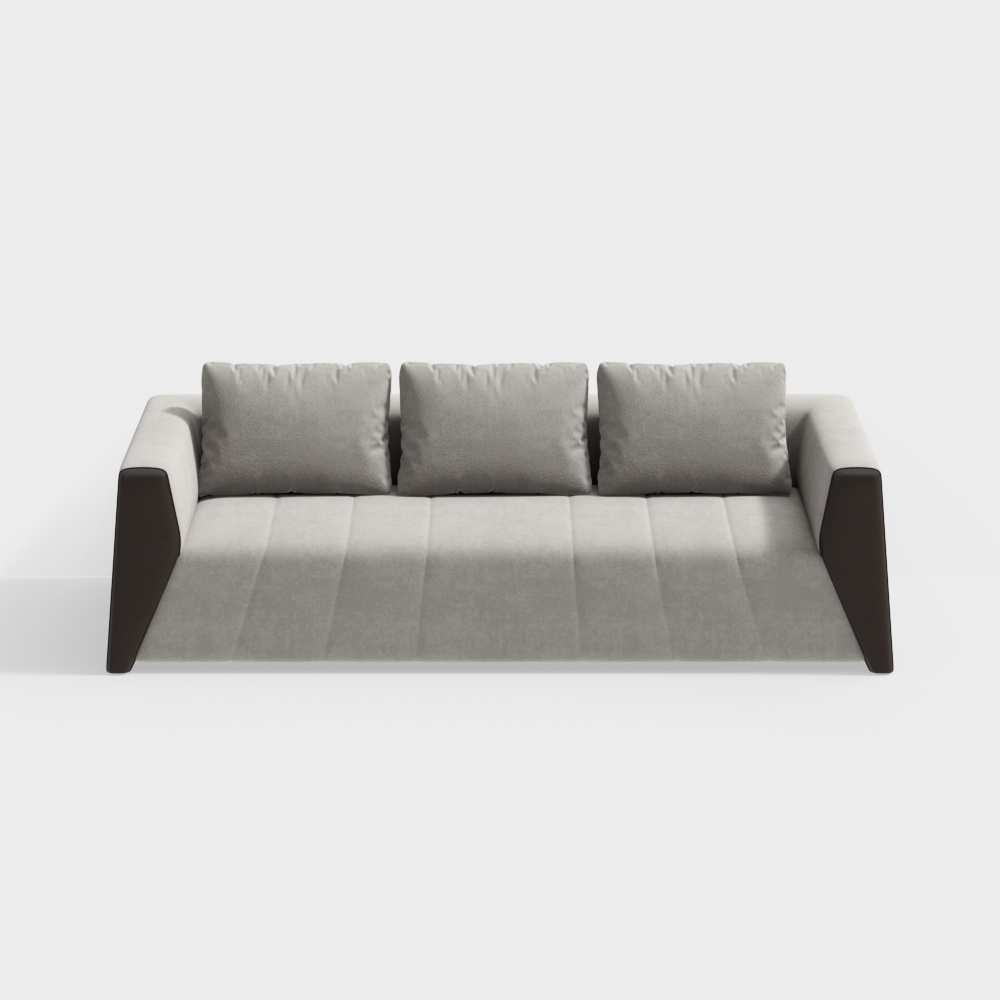 Elegant Minimalist Sofa 3D model for Modern Interiors