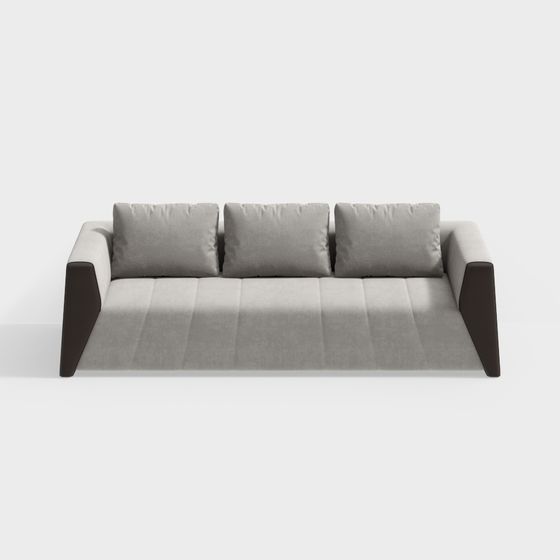 Elegant Minimalist Sofa 3D model for Modern Interiors