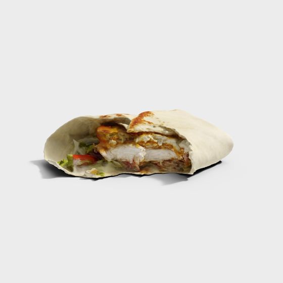 Lifelike Low-Poly Taco Wrap 3D model