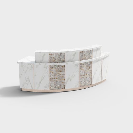 Elegant Reception Desk 3D model
