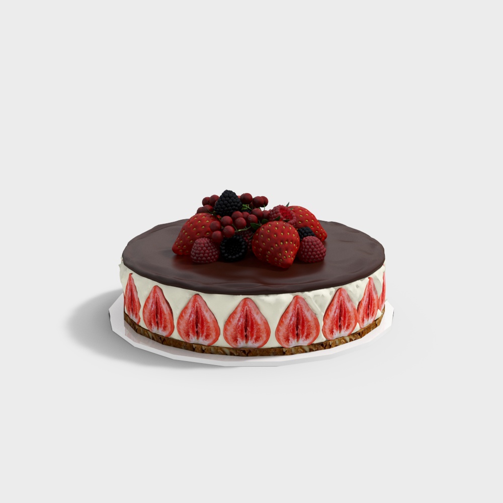 Delicious Low-Polygon Cake 3D model