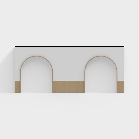 Elegant Double Arch Door 3D model