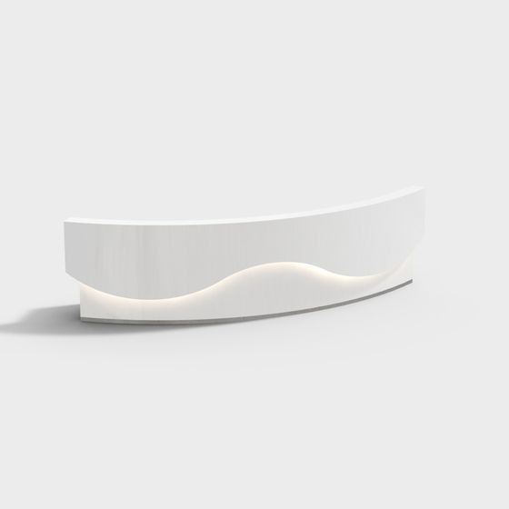 Streamlined Reception Desk 3D model