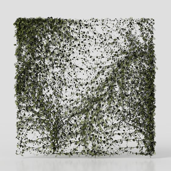 Vines Wall Low-Poly Plant Wall 3D Model