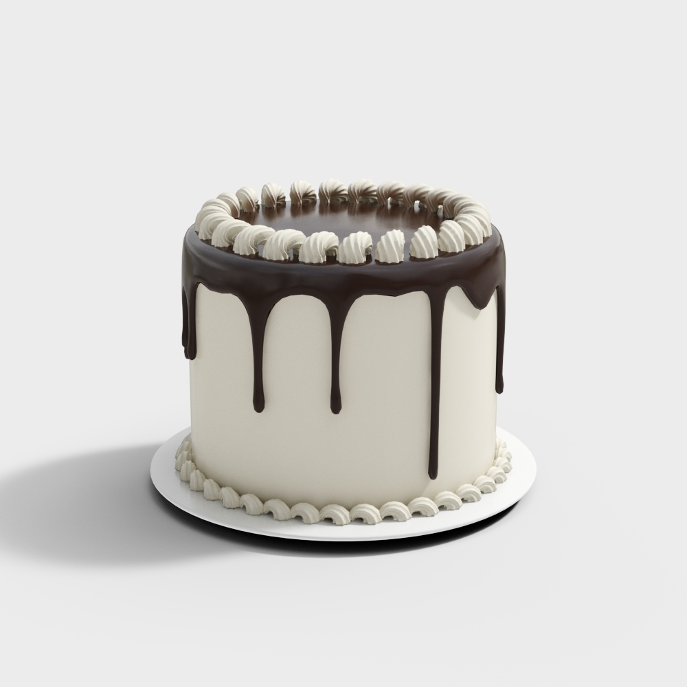 Charming Low-Polygon Cake 3D model