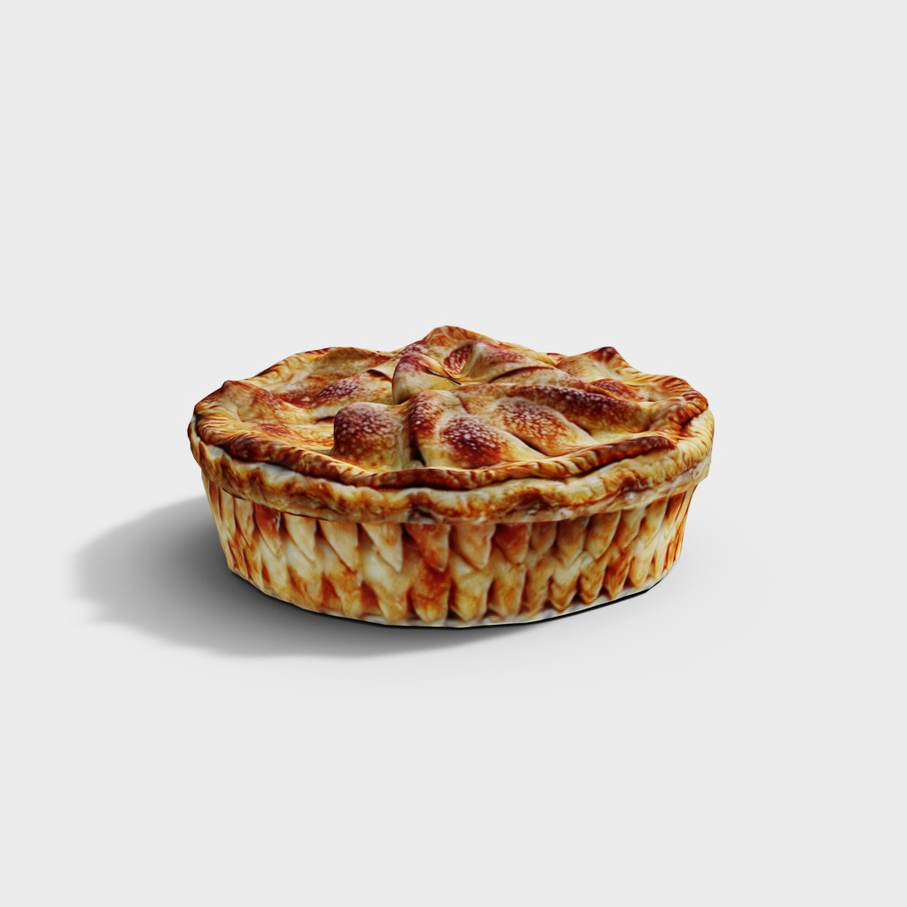 Low-Poly Realistic Apple Pie 3D Model – Detailed Textures