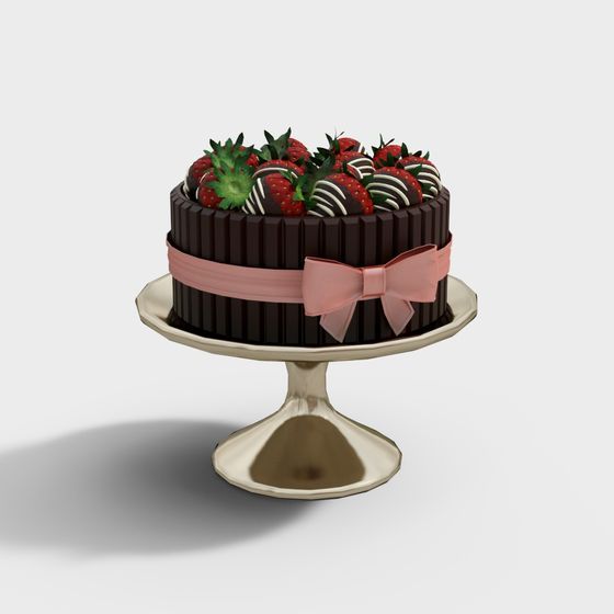 Charming Low-Poly Cake 3D Model