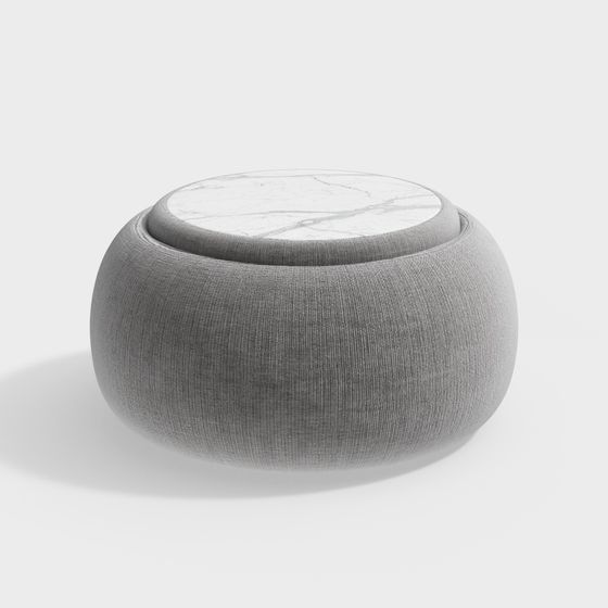 Stylish Rounded Sofa Stool 3D model for Creative Projects