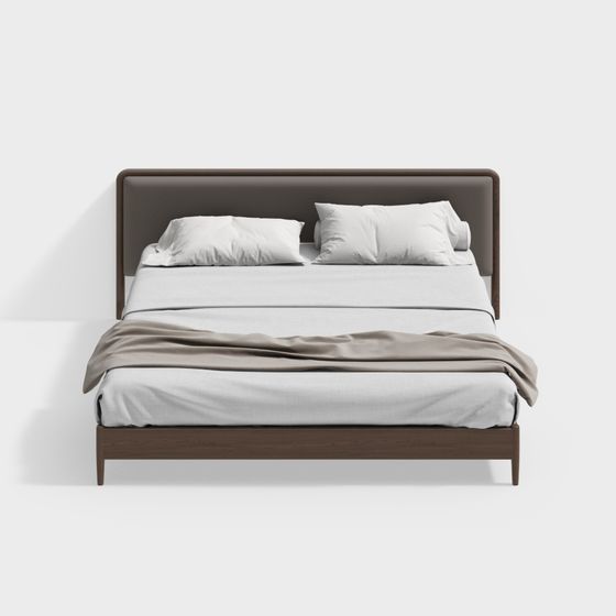 Wabi-Sabi Antique Style Single Bed in Modern Brown