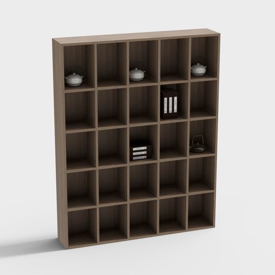 Urban Grid 3D model - Elegant Bookcase for Modern Interiors