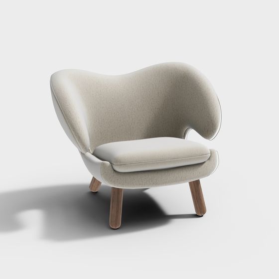 Sleek Streamlined Sofa 3D model