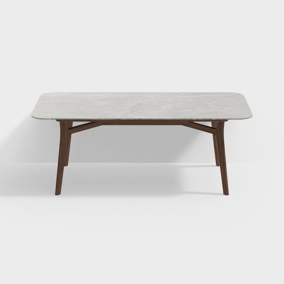 Mid-Century Modern Coffee Table 3D model for Interior Design