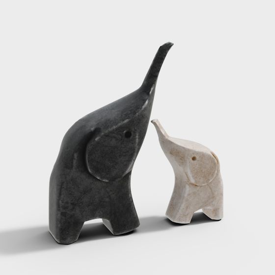 Elegant Low-Poly Elephant 3D Model Design