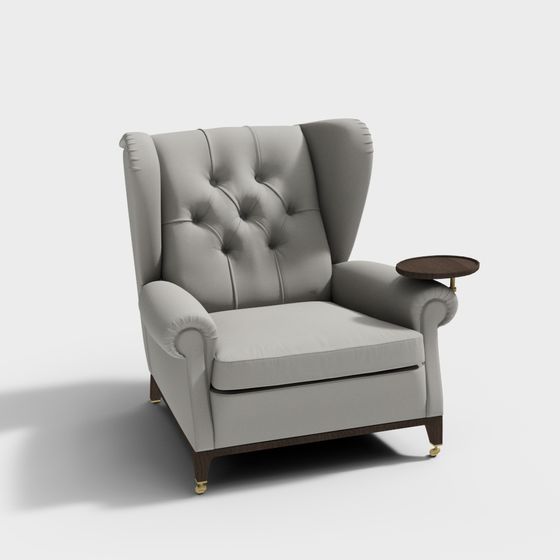 Classic Wingback Chair 3D model for Modern Interiors
