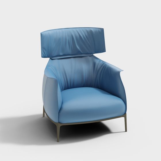 Elegant Low-Polygon Armchair 3D model