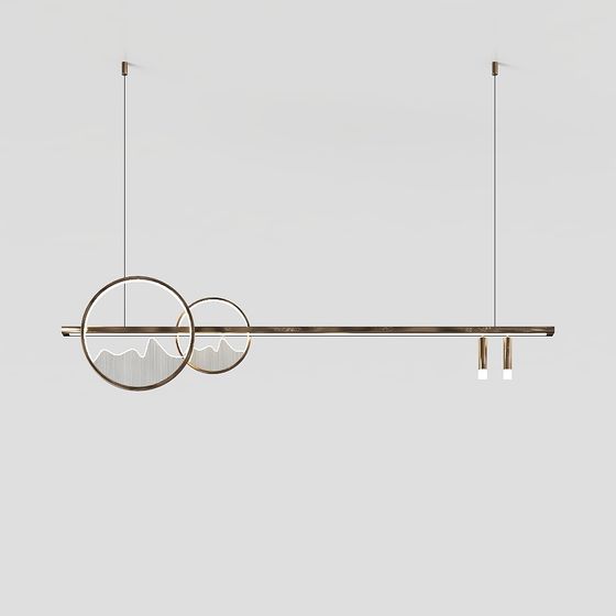 Elegant Hanging Art Light 3D model
