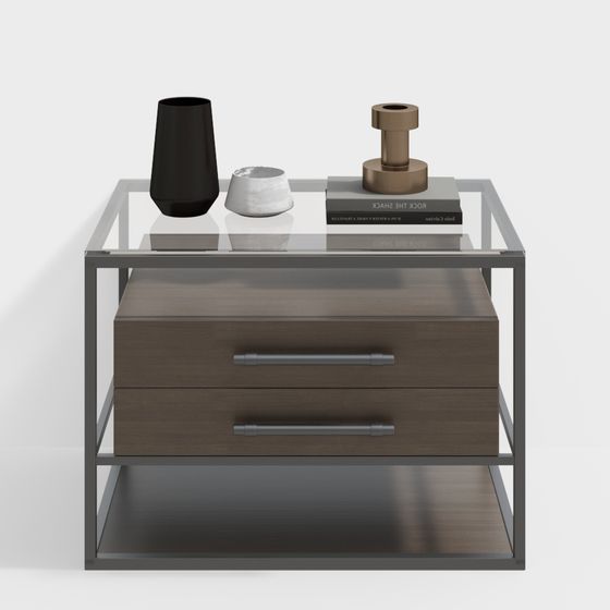 Elegant Glass Side Table 3D model