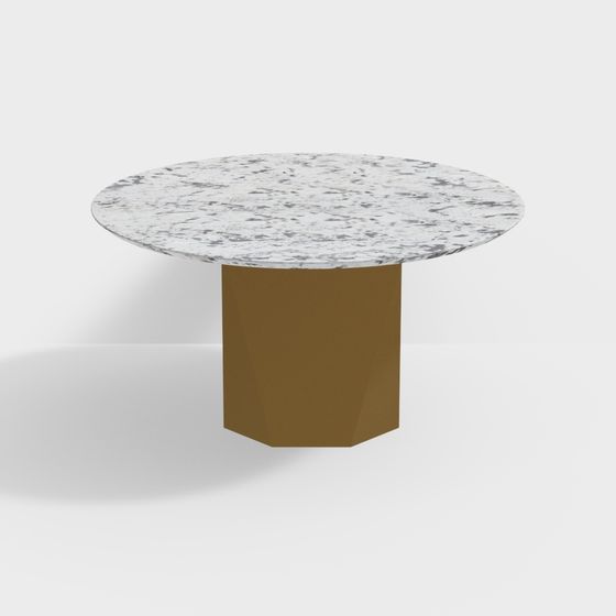 Minimalist Marble Round Table 3D model