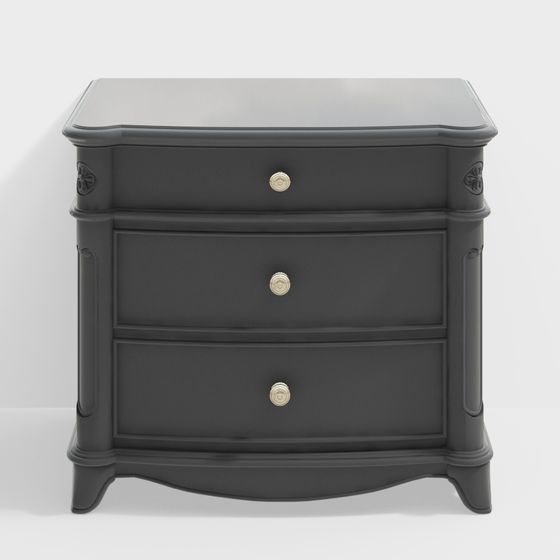 Elegant Low-Poly Bedside Table 3D model