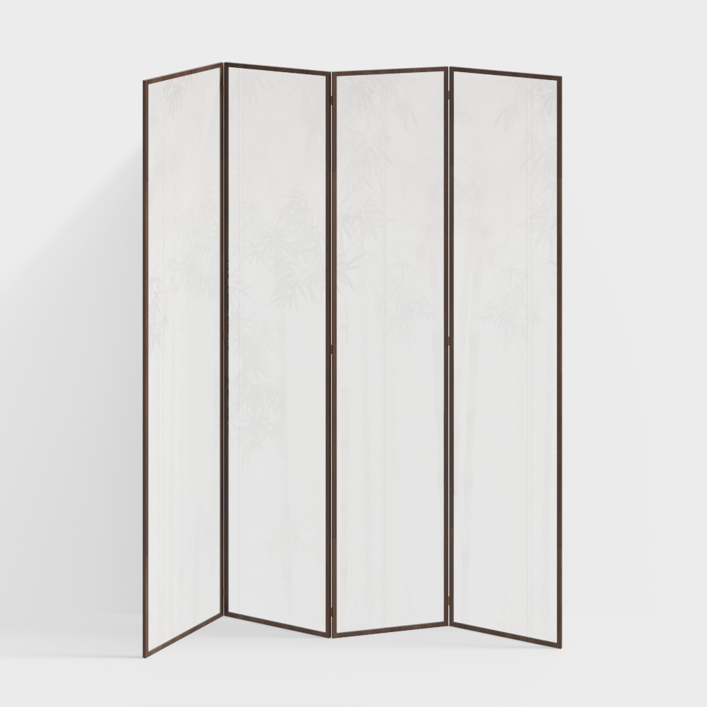 New Chinese-Style Tea Room Bamboo Screen