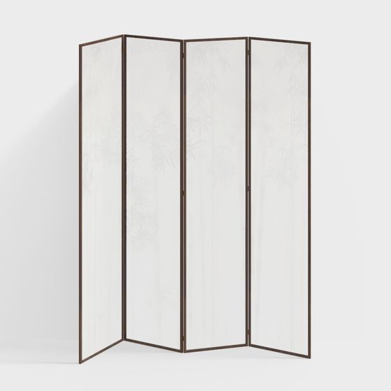 Stylish Bamboo Patterned Screen 3D model