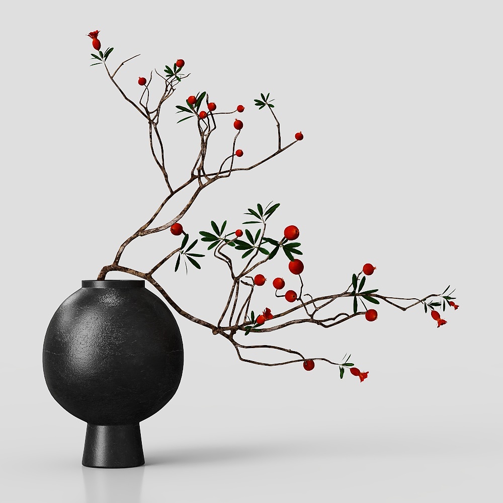 Fiore di melograno per sala da tè in stile cinese moderno