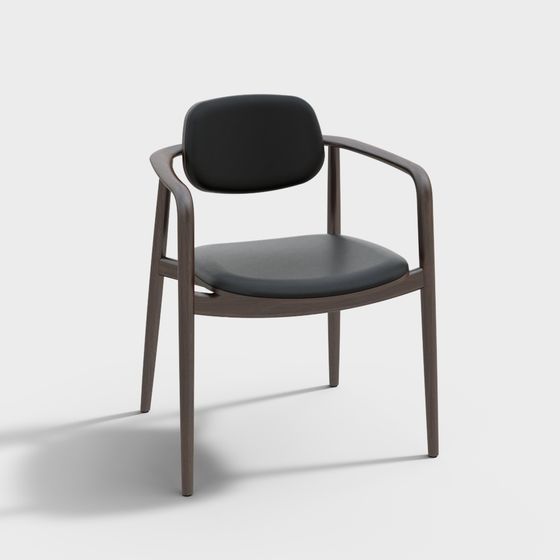 Stylish Low-Polygon Dining Chair 3D model