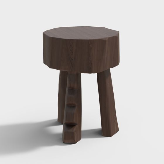Forest Stool 3D model for Natural Aesthetic