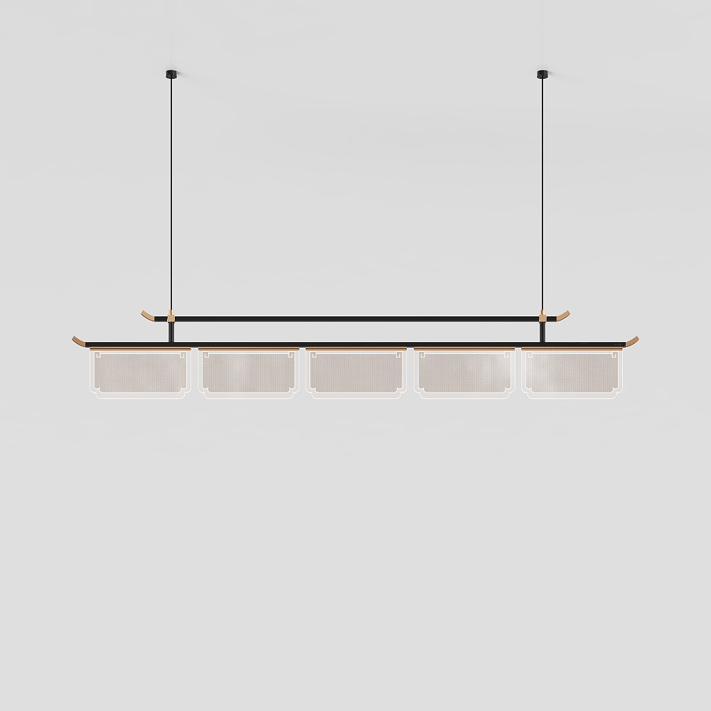 新中式ティールームの透明ペンダントランプ