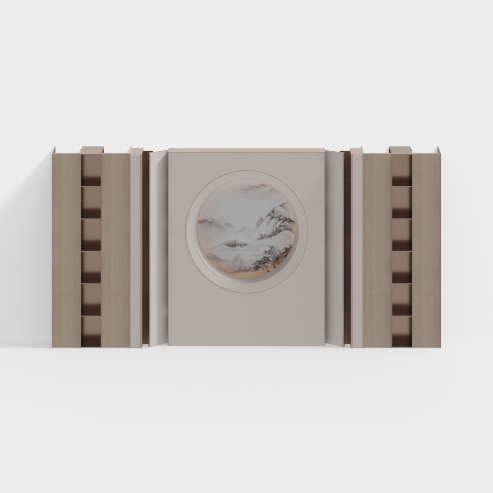 Pared de Fondo de Armario de Té de Sala de Té de Nuevo Estilo Chino