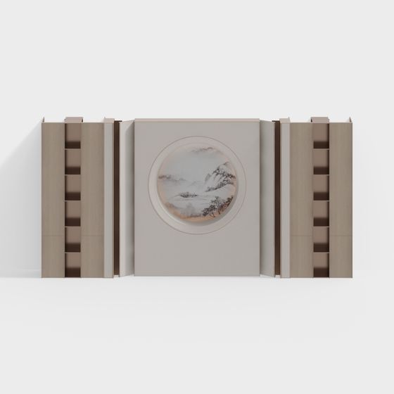 Pared de Fondo de Armario de Té de Sala de Té de Nuevo Estilo Chino