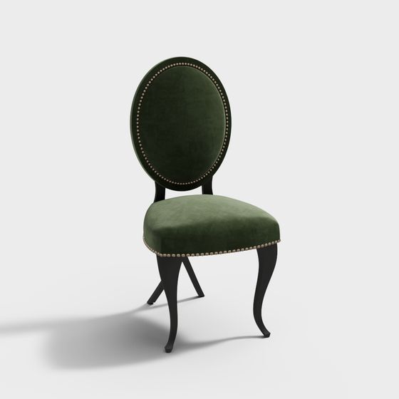 Classic Velvet Dining Chair 3D model