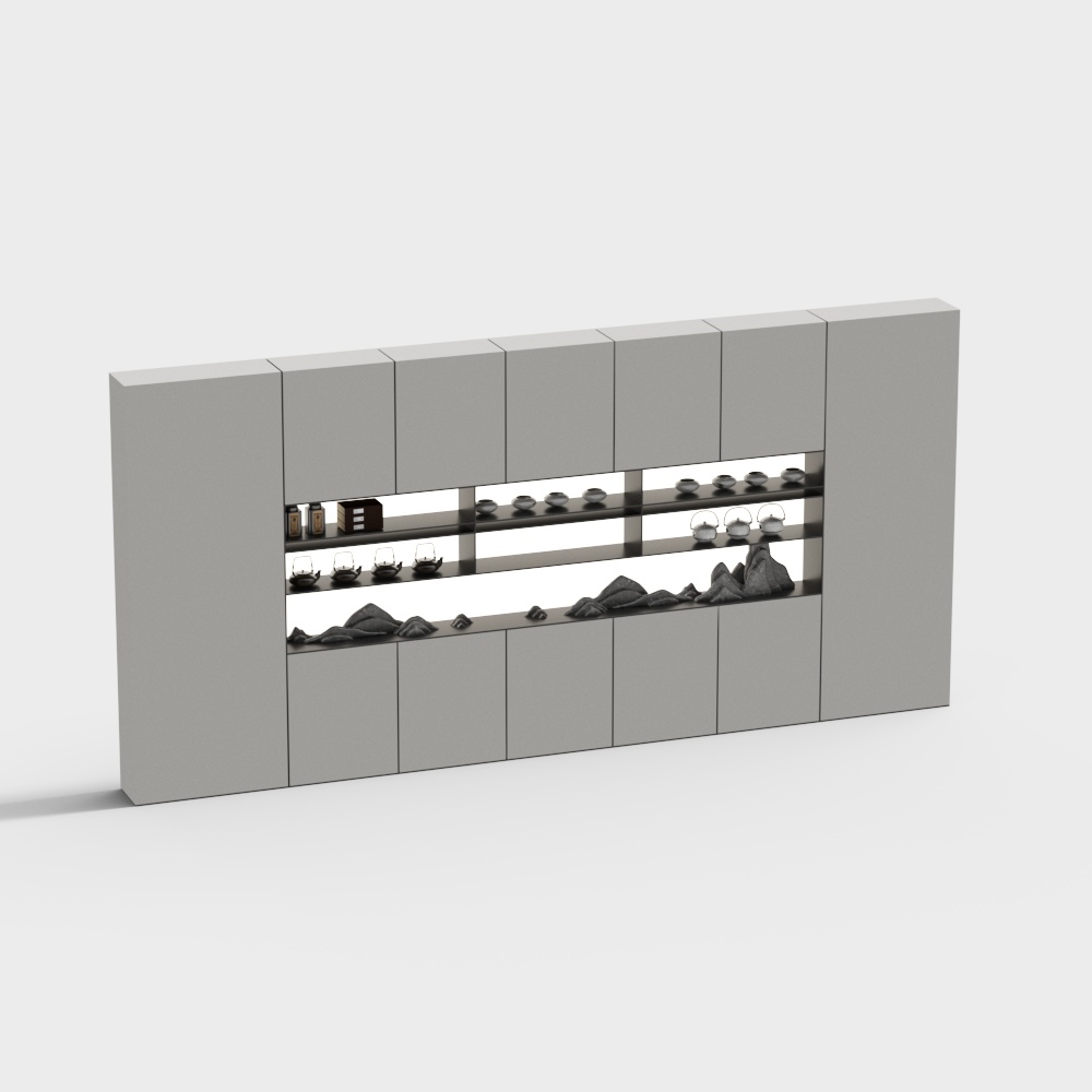 New Chinese-Style Tea Room Tea Cabinet and Bookcase