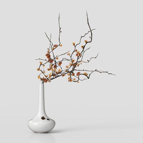 Winter Plum Blossom Vase 3D model