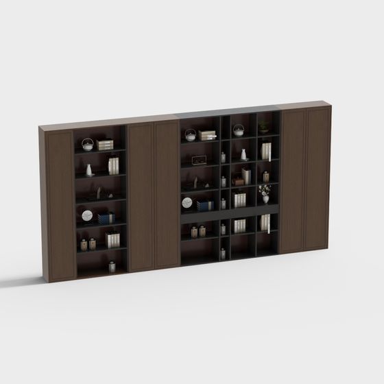 Elegant Low-Polygon Bookshelf 3D Model