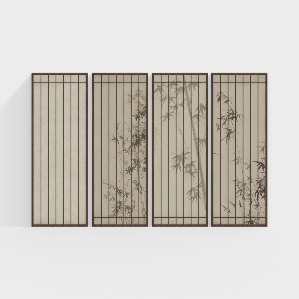 Vách ngăn màn tre phòng trà Zen tân cổ điển Trung Quốc