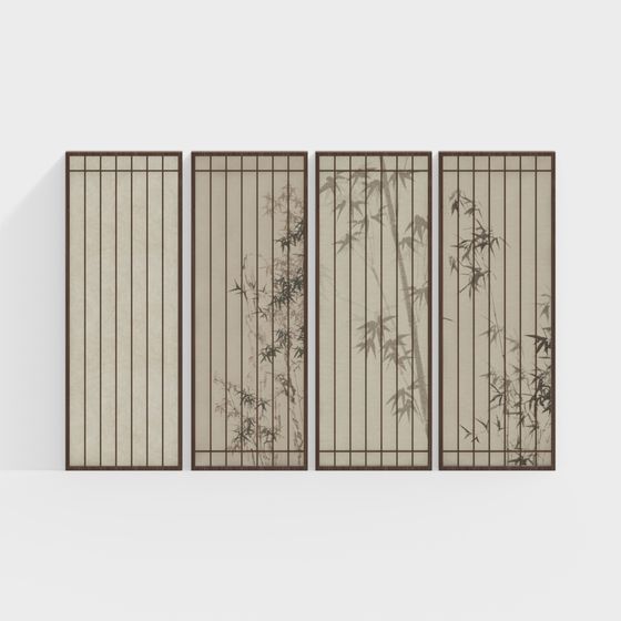 Bamboo Shadow Screen 3D model