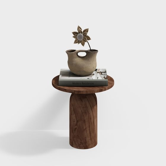 Elegant Wooden Side Table 3D Model