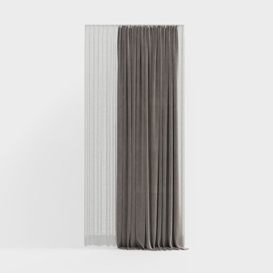 Stylish Low-Polygon Curtain 3D Model for Modern Interiors