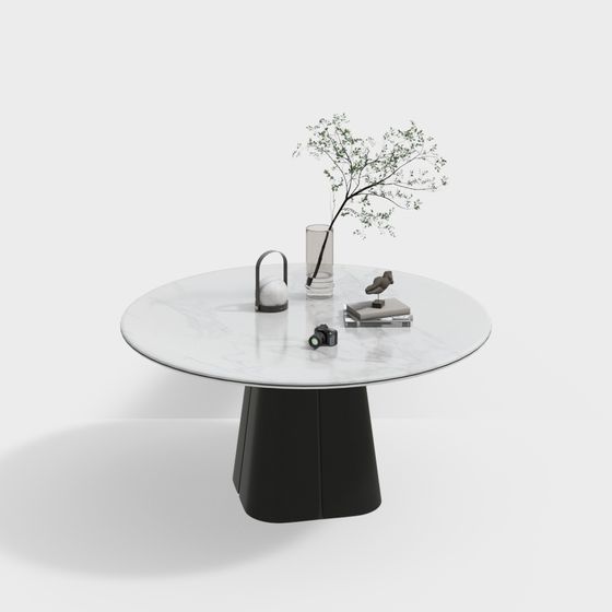 Elegant Low Poly Round Table 3D model