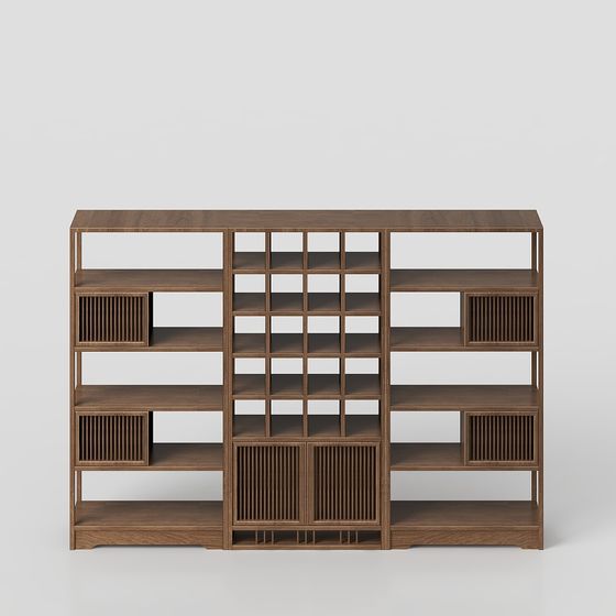 Elegant Wooden Bookshelf 3D model