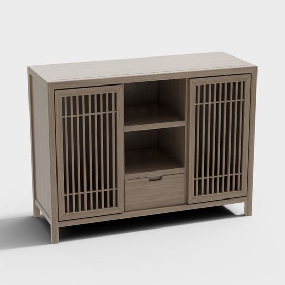 Zen-Inspired Storage Cabinet 3D model