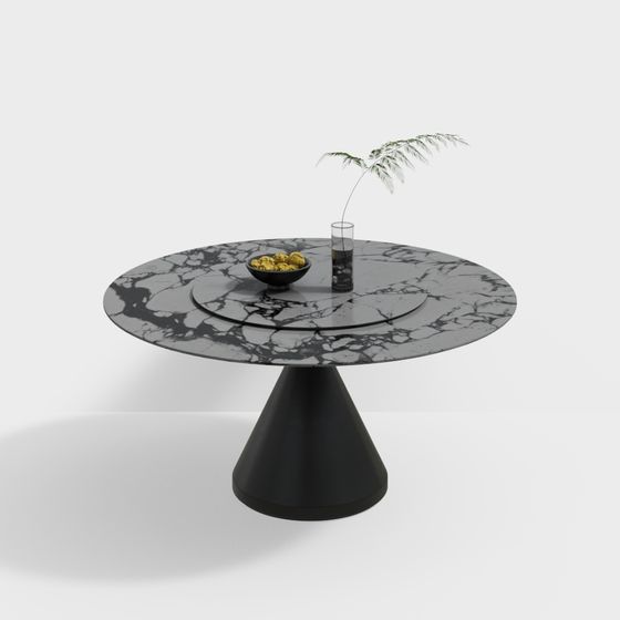 Low-Poly Elegant Round Table 3D model