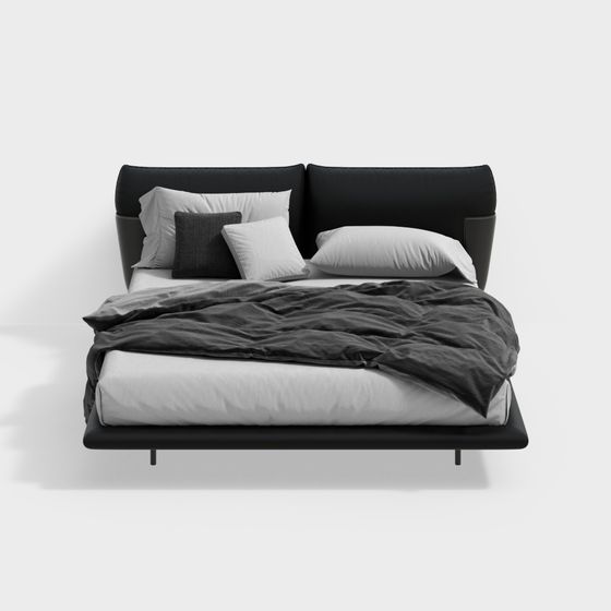 Modern Minimalist Bed 3D model