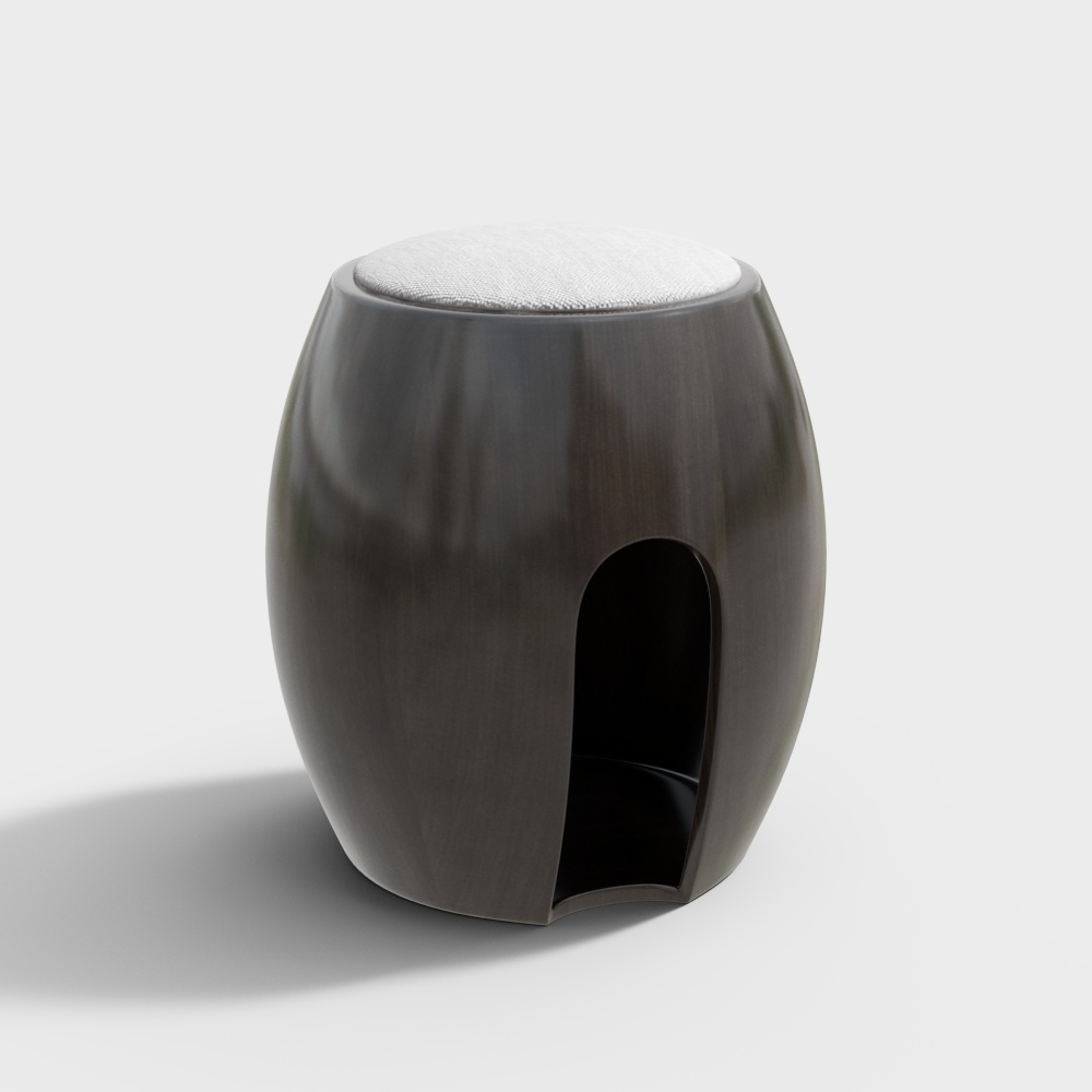 Круглая табуретка из массива для чайной комнаты в китайском стиле