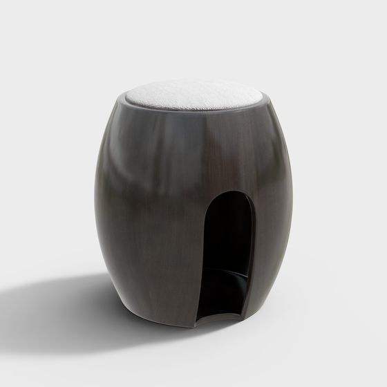 Круглая табуретка из массива для чайной комнаты в китайском стиле