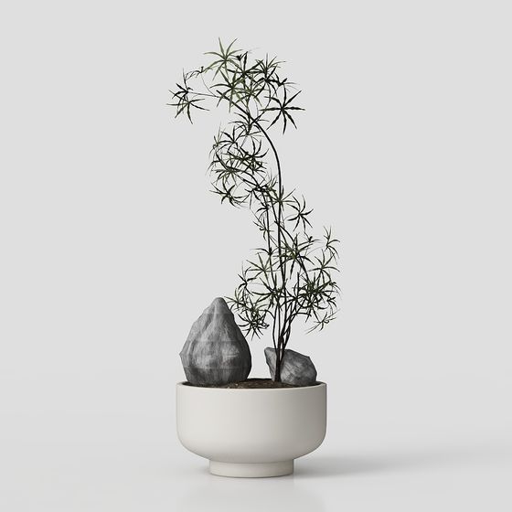 Rock Planter 3D Model for Creative Spaces