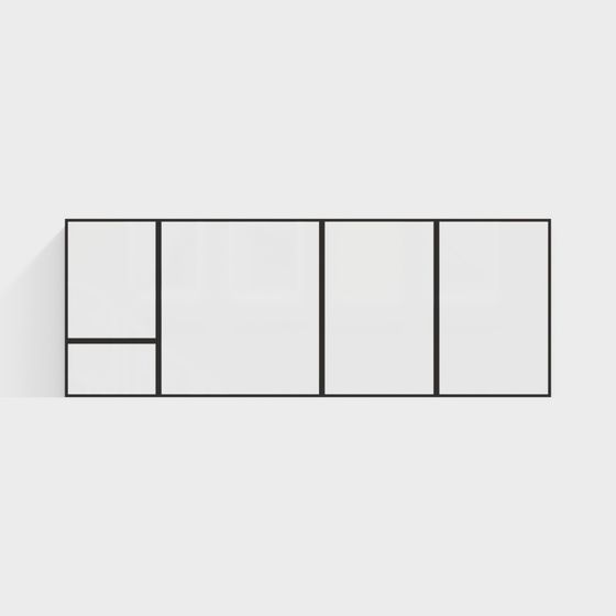 Sophisticated New Floor-to-Ceiling Chinese Style Window 3D Model