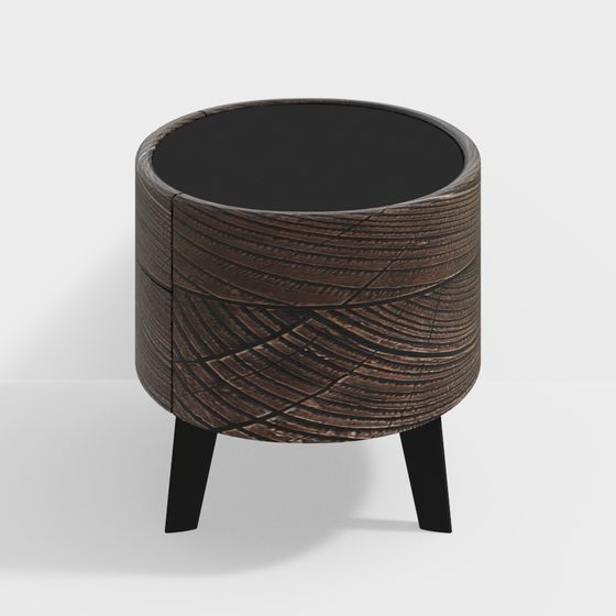 Stylish Cylindrical Side Table 3D model
